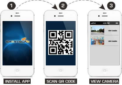 1,0 Cámara IP del megapíxel de la bóveda de la P.M. con la opinión de Smartphone del código de QR
